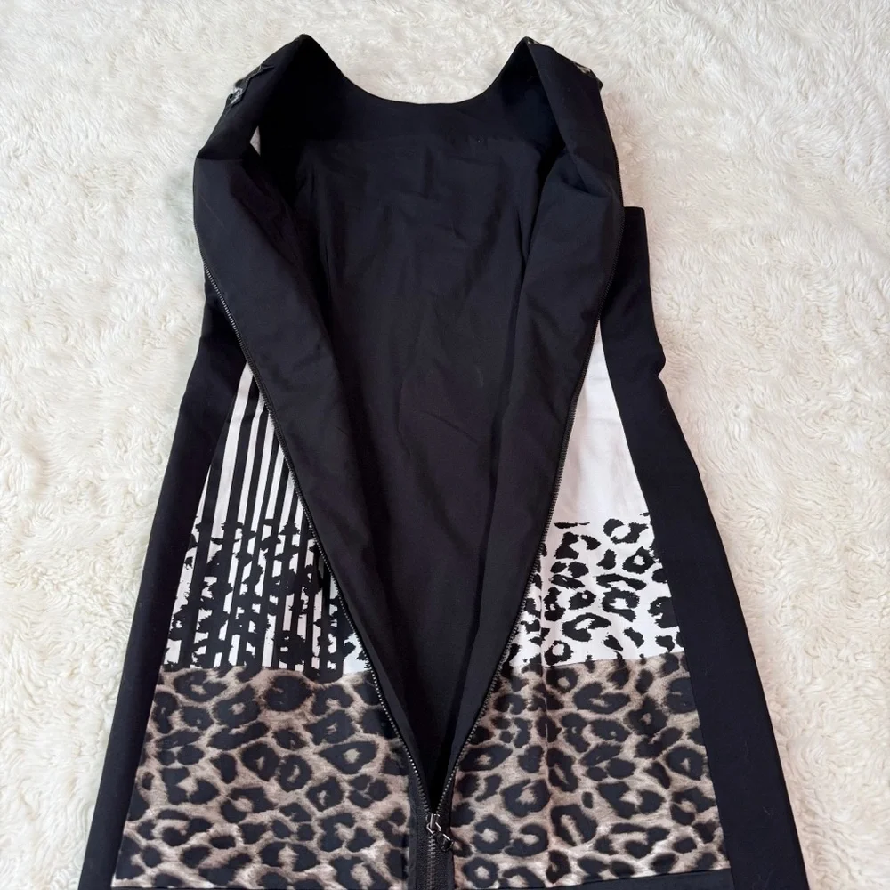 Kenneth Cole Woman Leopard Sheath Sleeveless Dress UK8 Classic Party Eclectic - Picture 7 of 9